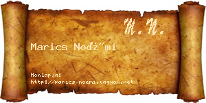 Marics Noémi névjegykártya