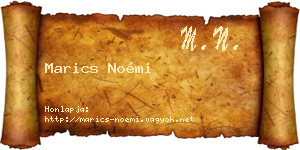Marics Noémi névjegykártya